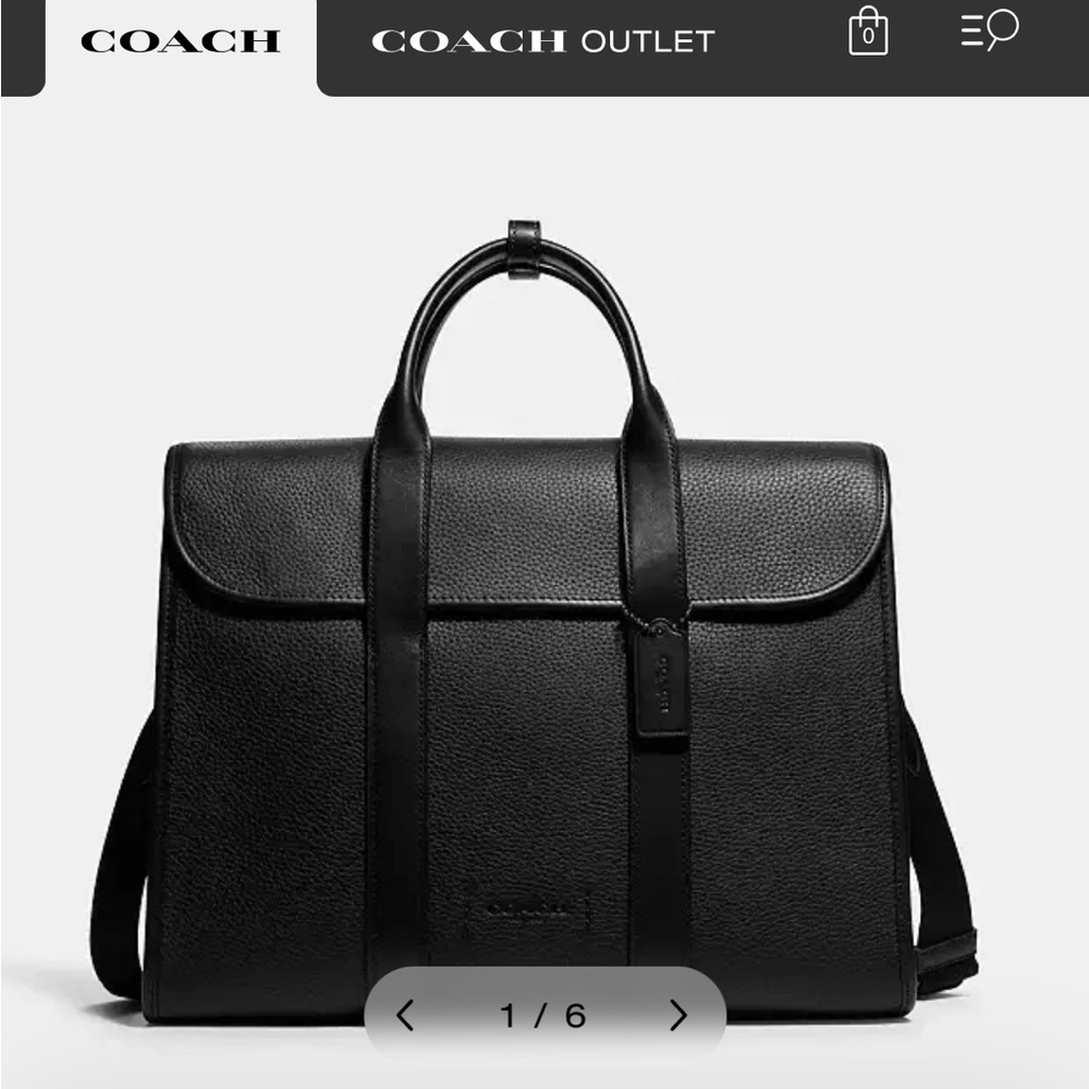 Coach Black Leather Business Bag